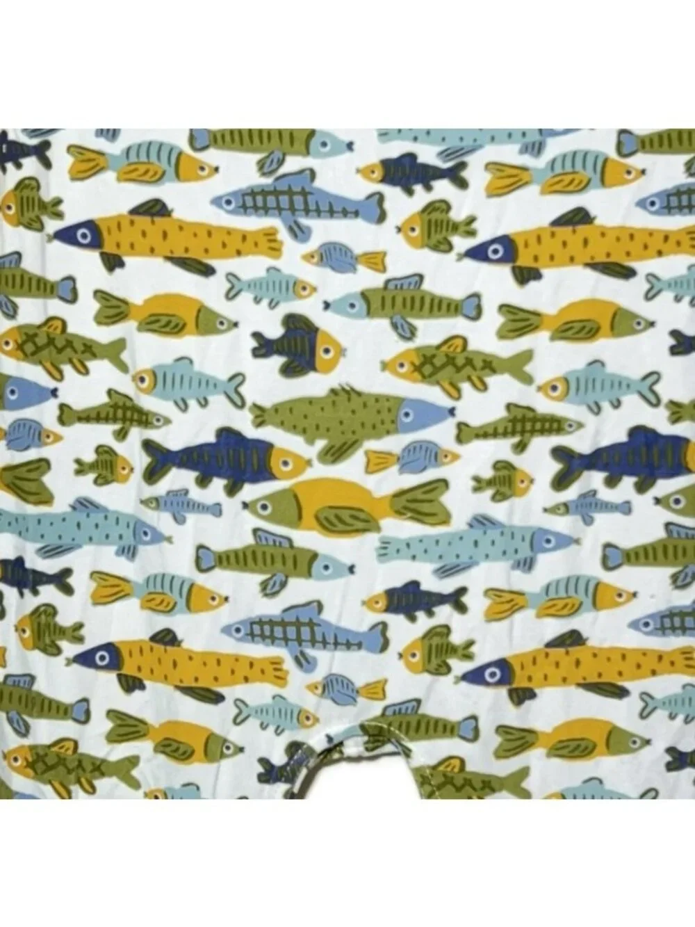 Mud Pie 3m 6m NWOT blue yellow Fish Baby footed Bamboo knit Sleeper footie